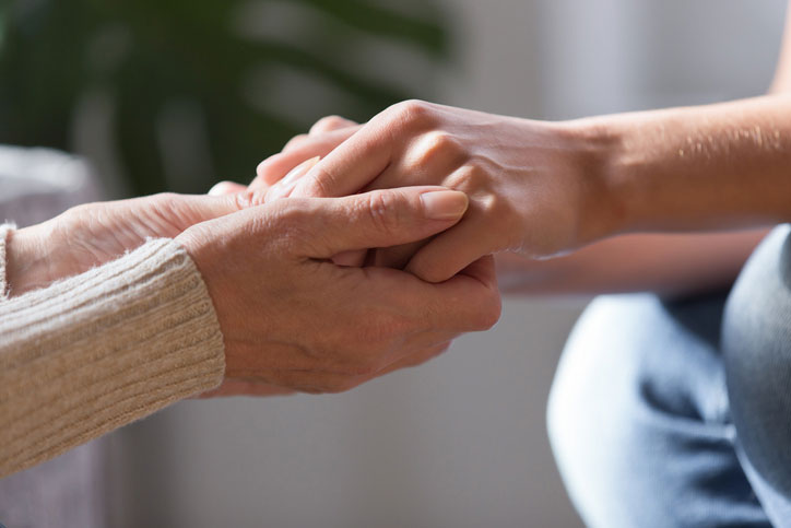 closeup of holding hands